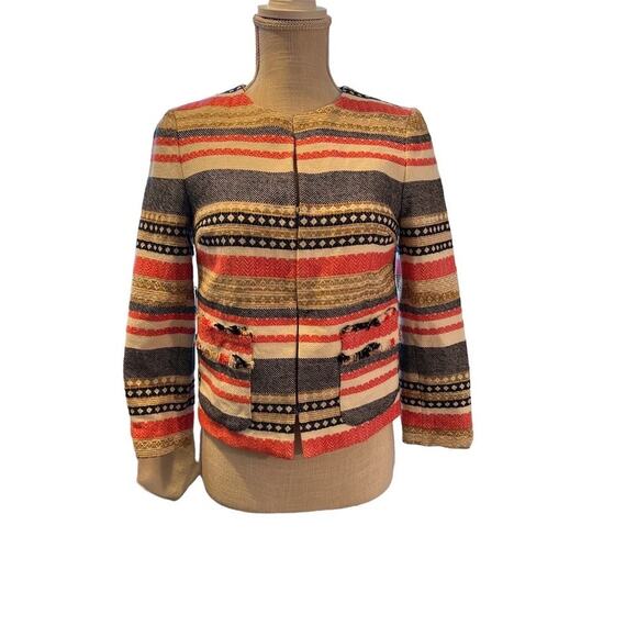 The‎ Limited XS striped Jacket Blazer Collarless - Picture 1 of 11